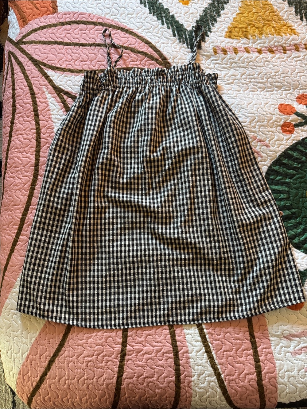Primark Black & White Gingham Elastic top baby doll dress